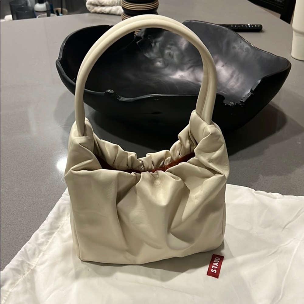 Staud Cream Leather Felix Bag